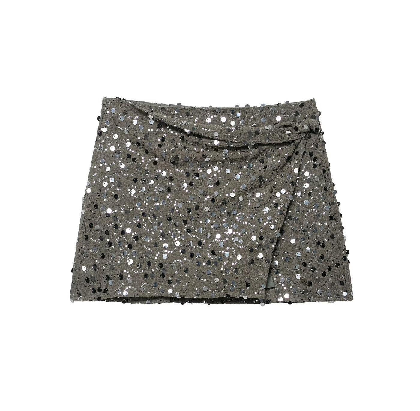 Clara | Sequin Draped Wrap Mini Skirt