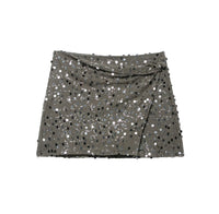 Clara | Sequin Draped Wrap Mini Skirt