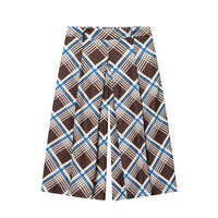 Annabelle | High-Waist Plaid Wide Leg Cropped Trousers