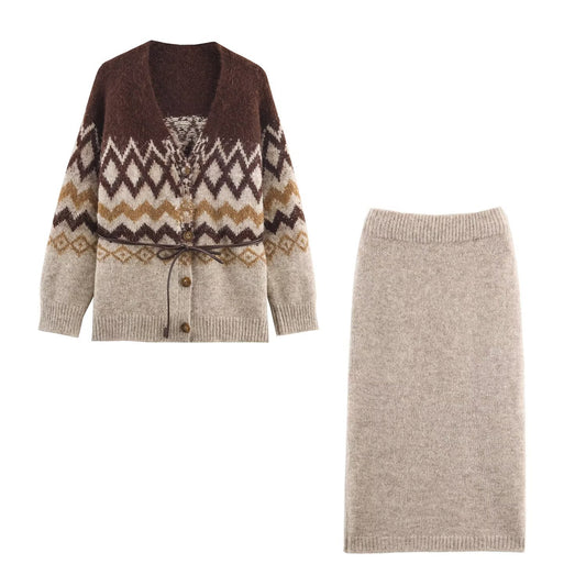 Hazel | Cosy  Knitted Midi Skirt Co-ord