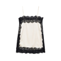 Cora | Two-Tone Silk Scallop Lace Trim Camisole Top
