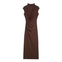 Hazel | Ruched Sleeveless Maxi Dress