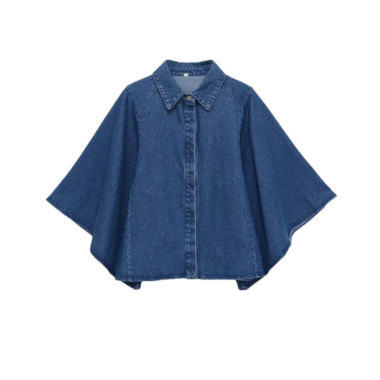 Fern | Casual Denim Shirt Cape Style