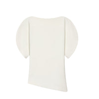 Ada | Asymmetric Top Black Puff Sleeve Short Sleeve