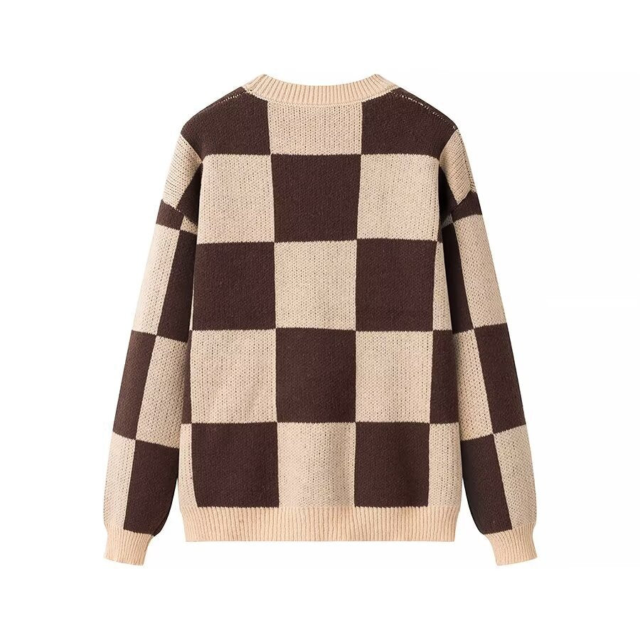 Ailsa | Relaxed Check Knit Top