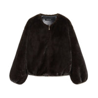 Hope | Brown Faux Fur Bomber Jacket