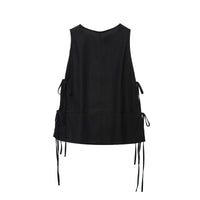 Eliana | Side Tie Crew Neck Cropped Tank Top