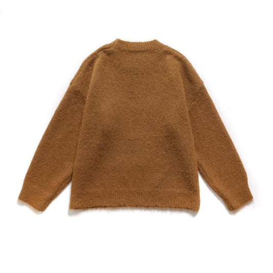 Aria | Knitted Sweater Brown Pony Print Fluffy Ears