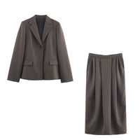Ruby | Tailored Blazer Midi Skirt Matching Set