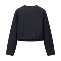 Naomi | Cropped Gold Button Blazer