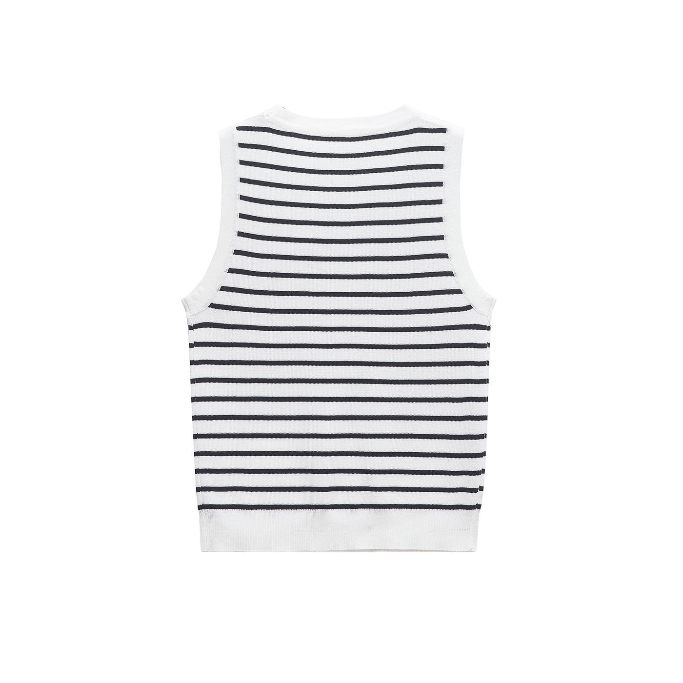 Natalia | Striped Ribbed Knit Cropped Tank Top