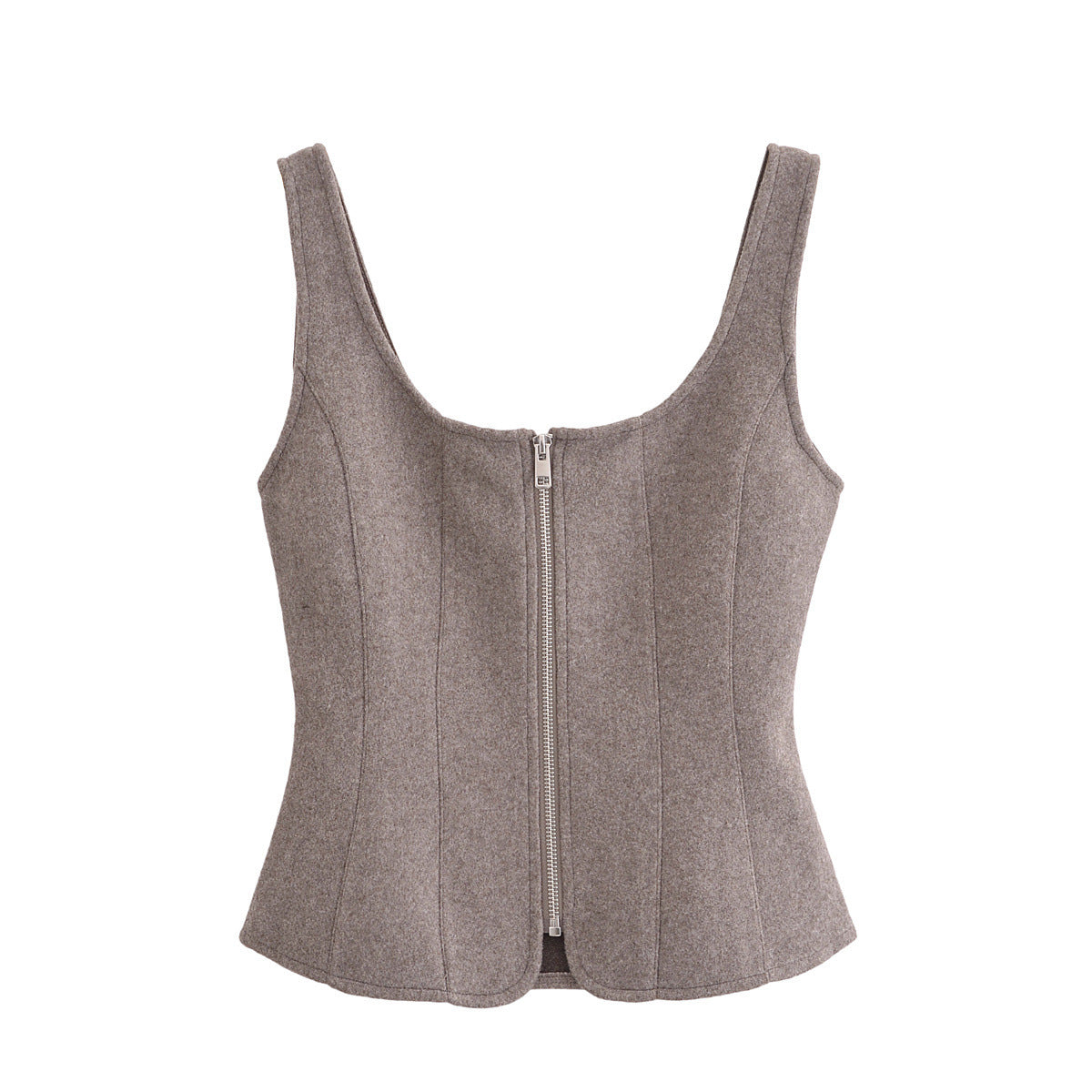 Celeste | Zip-Up Square Neck Corset Crop Top