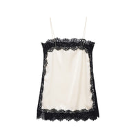 Cora | Two-Tone Silk Scallop Lace Trim Camisole Top