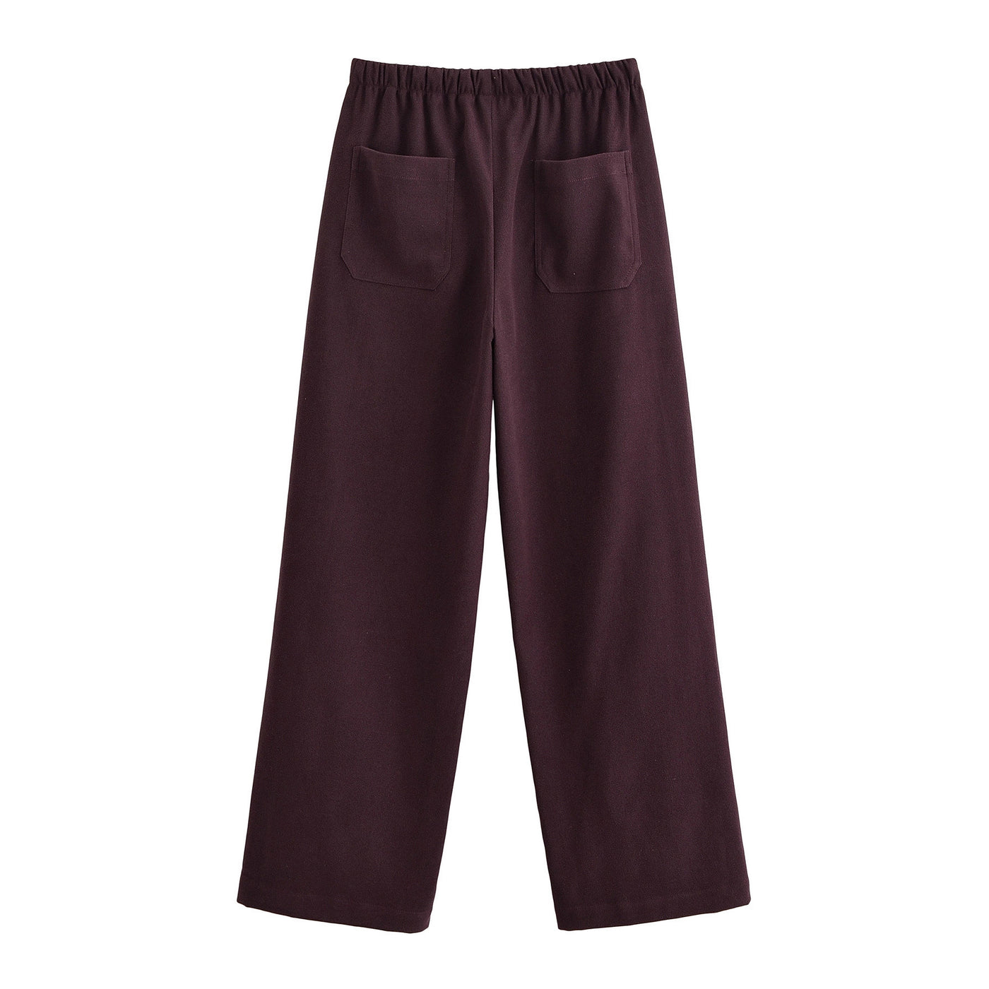 Evie | Drawstring Brushed Terry Wide-Leg Trousers with Gold-Tone Aglet