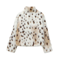 Eva | Animal Print Faux Fur Cropped Jacket