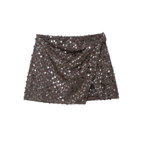 Sara | Sequin Wrap Mini Skirt