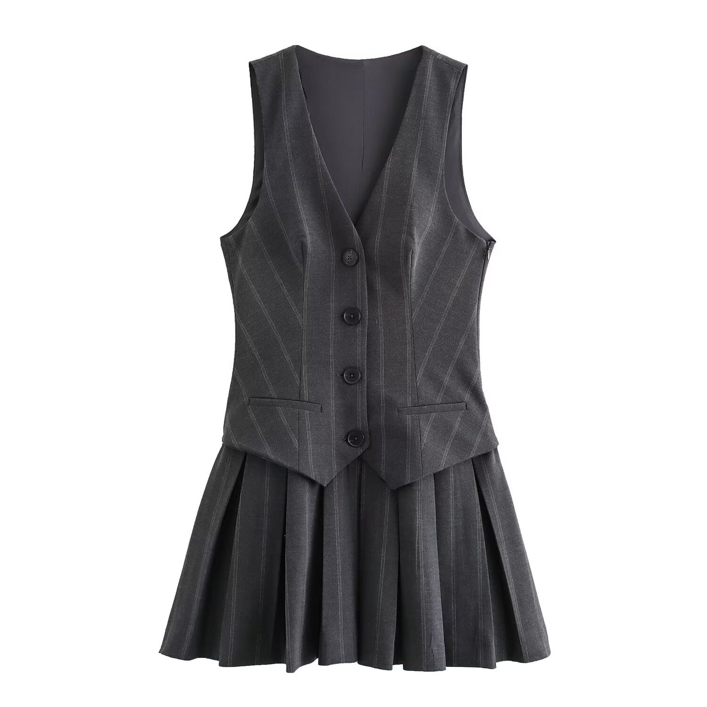Zola | Smart Casual Pinstripe Mini Dress