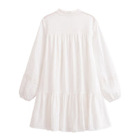 Lila | Lace Trim Long Sleeve Mini Dress