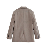 Yasmin | Micro-Check Double Breasted Tailored Blazer
