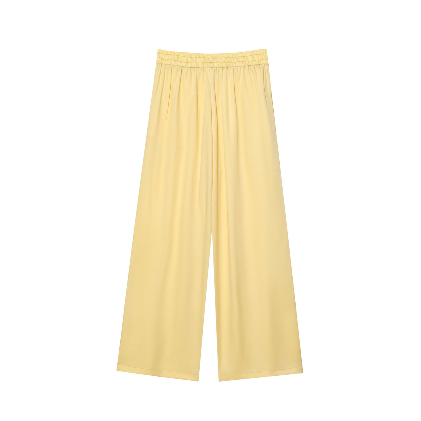 Hope | Elasticated Waist Flowing Wide-Leg Jersey Trousers in Yellow and Pink