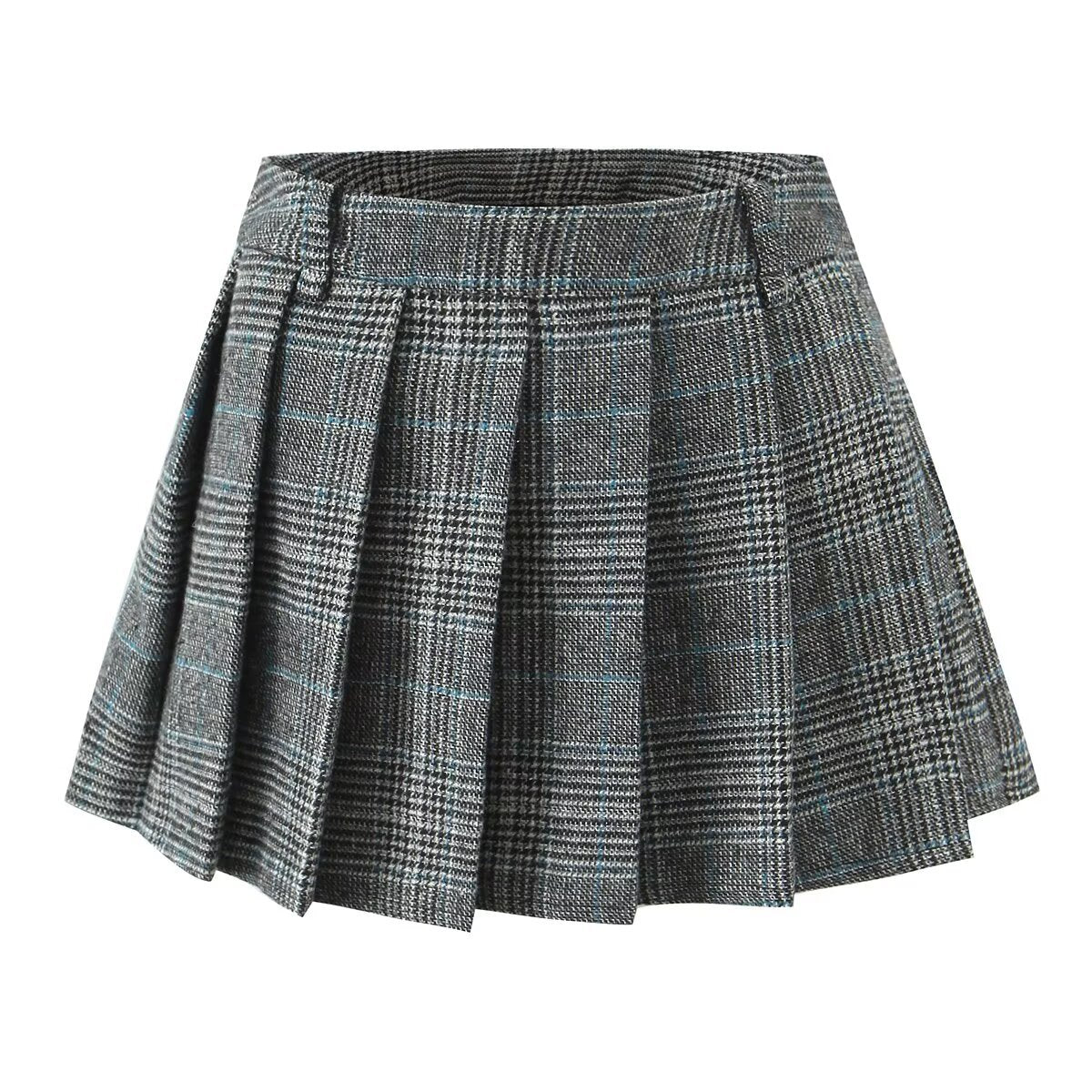 Aimee | Pleated Check Tailored Mini Skirt