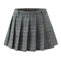 Aimee | Pleated Check Tailored Mini Skirt