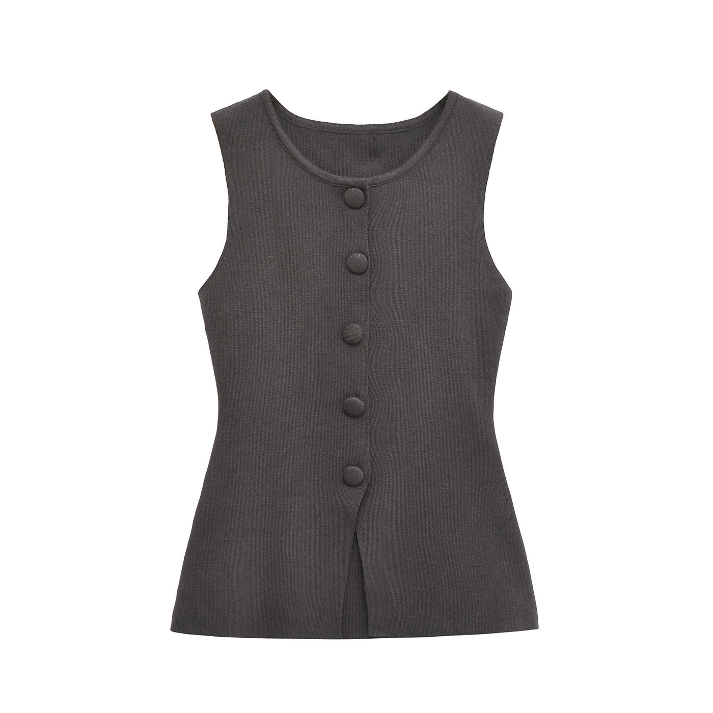 Cara | Button-Front Tailored Sleeveless Vest Top