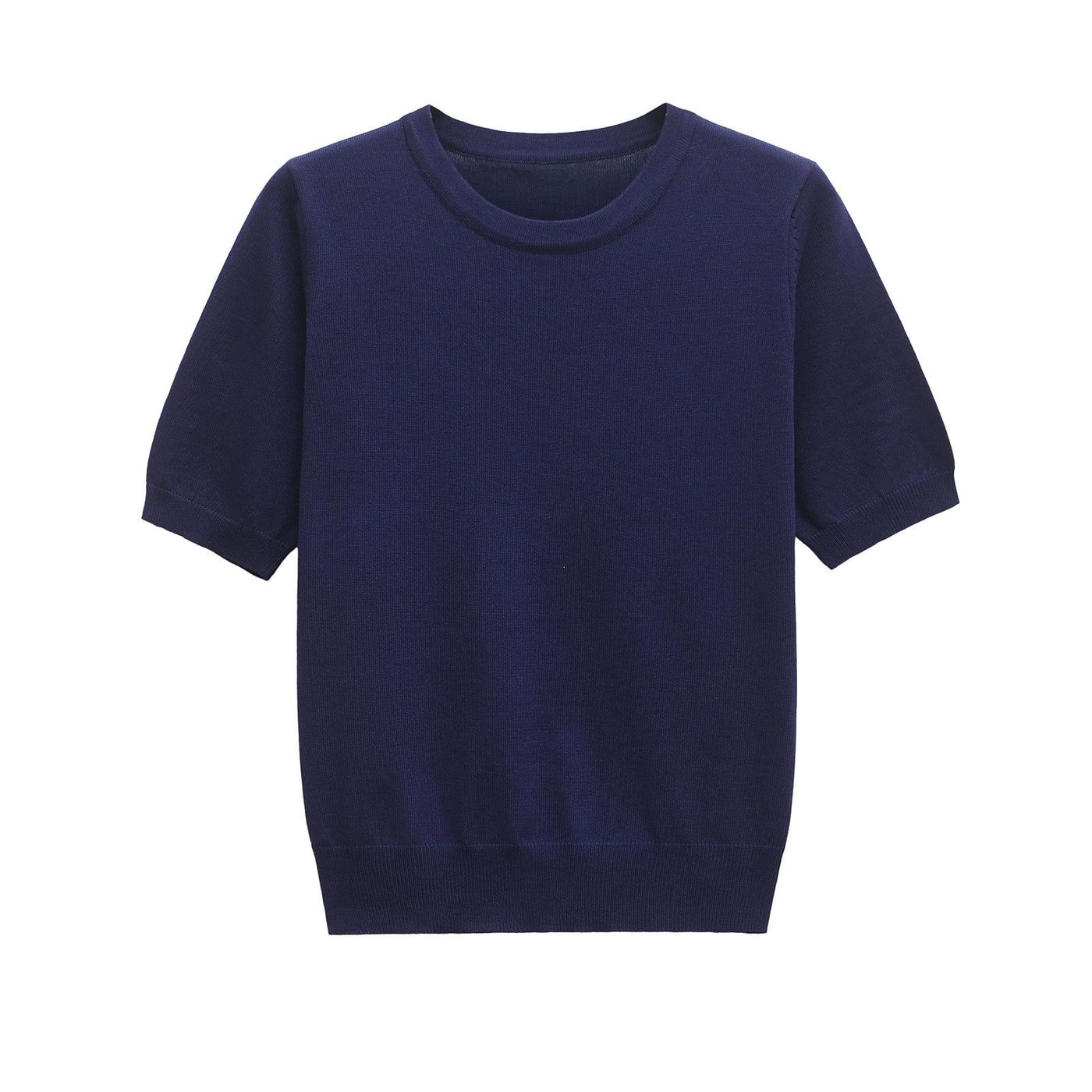 Tilly | Crew Neck Short Sleeve Ribbed Premium Knit Top