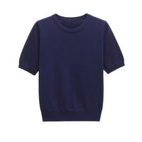 Tilly | Crew Neck Short Sleeve Ribbed Premium Knit Top