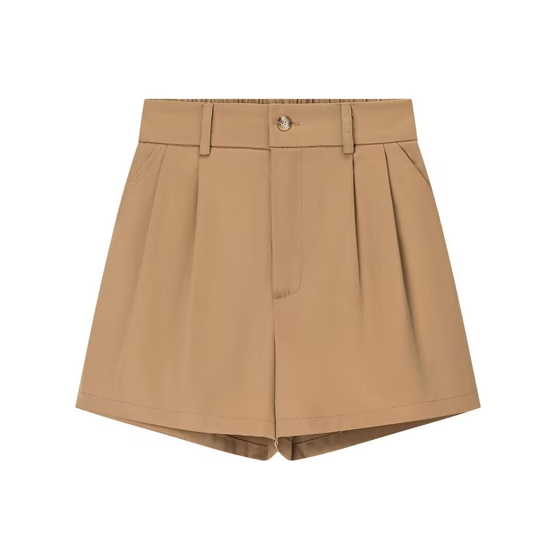 Connie | High-Waist Pleated Tailored Shorts