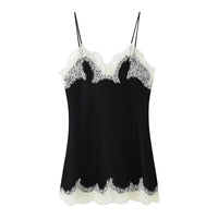 Alexandra | Satin Lace Trim Spaghetti Strap Cami Top