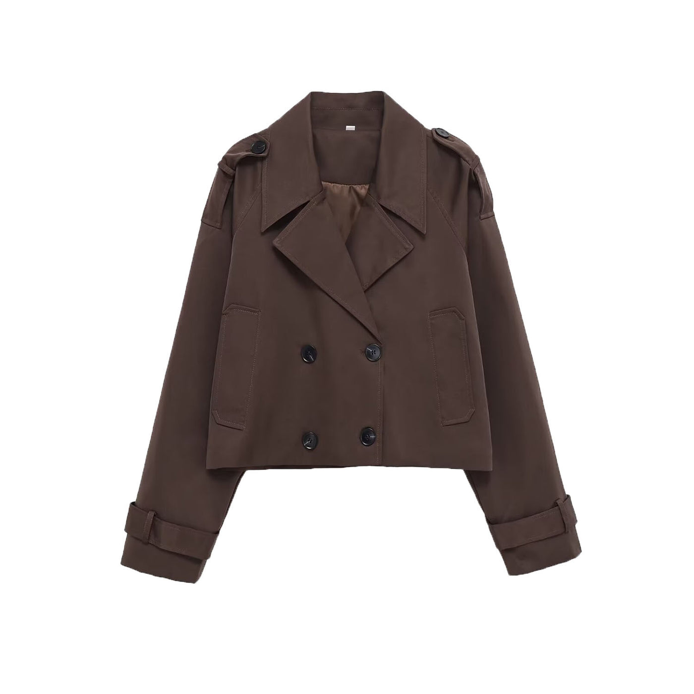 Adeline | Cropped Double-Breasted Trench Coat
