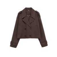 Adeline | Cropped Double-Breasted Trench Coat