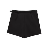 Orla | Wrap-Front Asymmetric Hem Belted Tailored Shorts