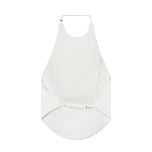 Nola | Summer Halter Neck Top White Backless Tie Detail