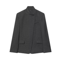 Isla | Stand Collar Asymmetric Tailored Blazer