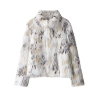 Rose | Speckled Faux Fur Cropped Jacket