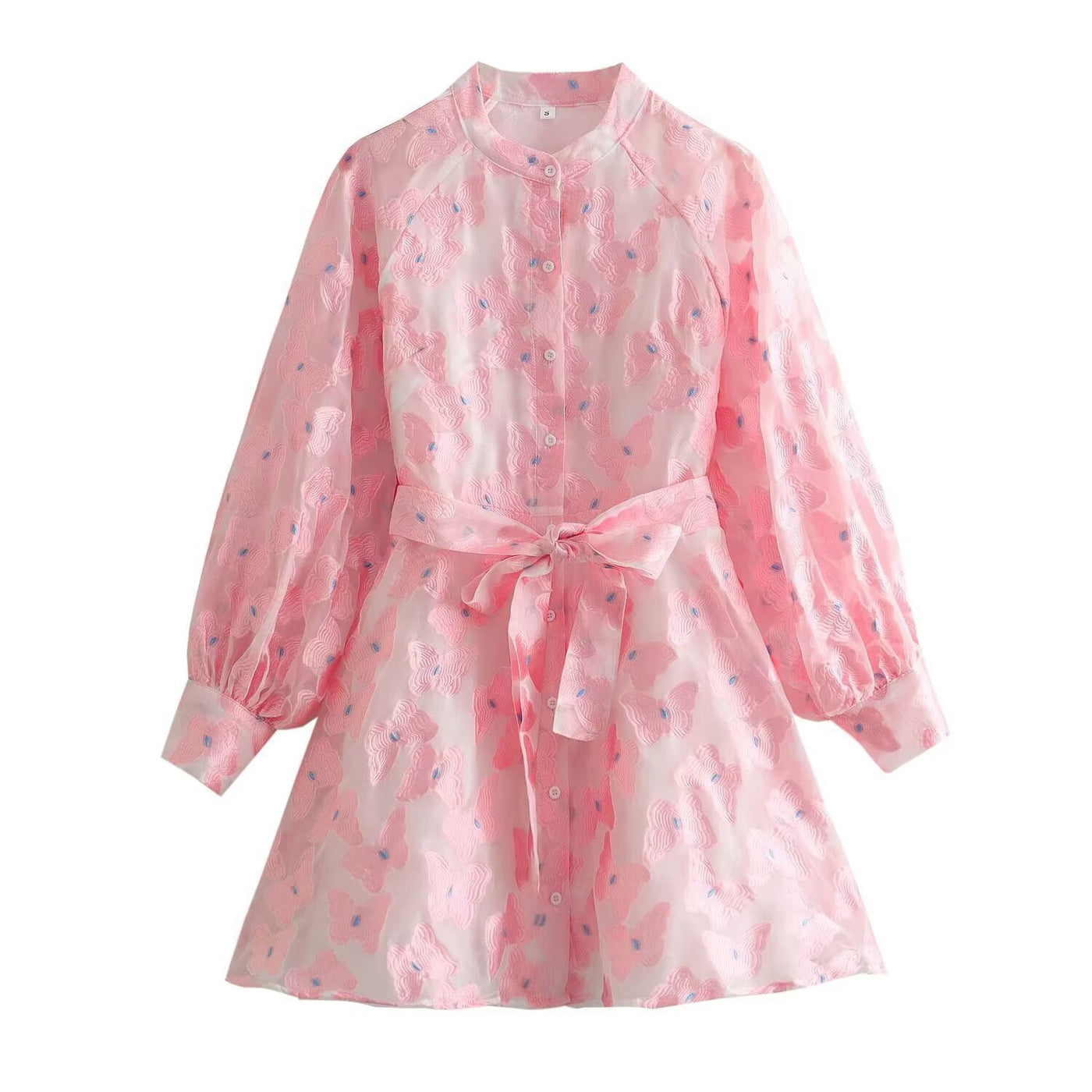 Julia | Embroidered Chiffon Shirt Dress