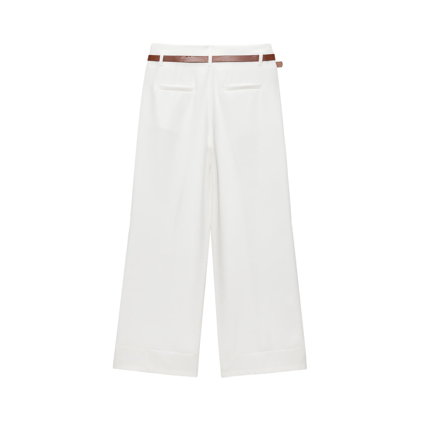 Phoebe | High-Waist Wide-Leg Tailored Trousers with Cuffed Hem