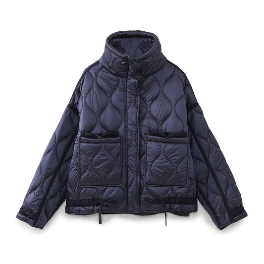 Celine | Quilted Puffer Jacket Beige Hooded Short Padded
