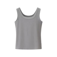 Mary | Ribbed Scoop Neck Fitted Vest Top