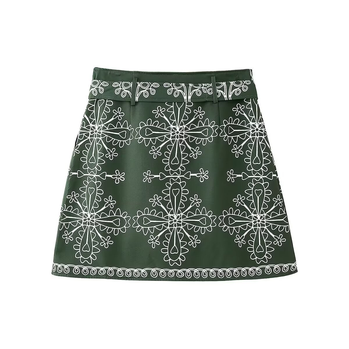 Harper | Embroidered Cotton Wrap Mini Skirt