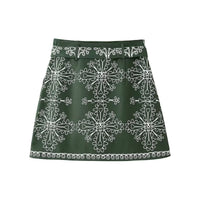 Harper | Embroidered Cotton Wrap Mini Skirt