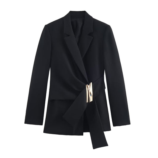Victoria | Black Wrap Trouser Suit