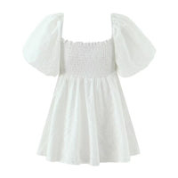 Sadie | Cotton Smocked Puff Sleeve Mini Dress