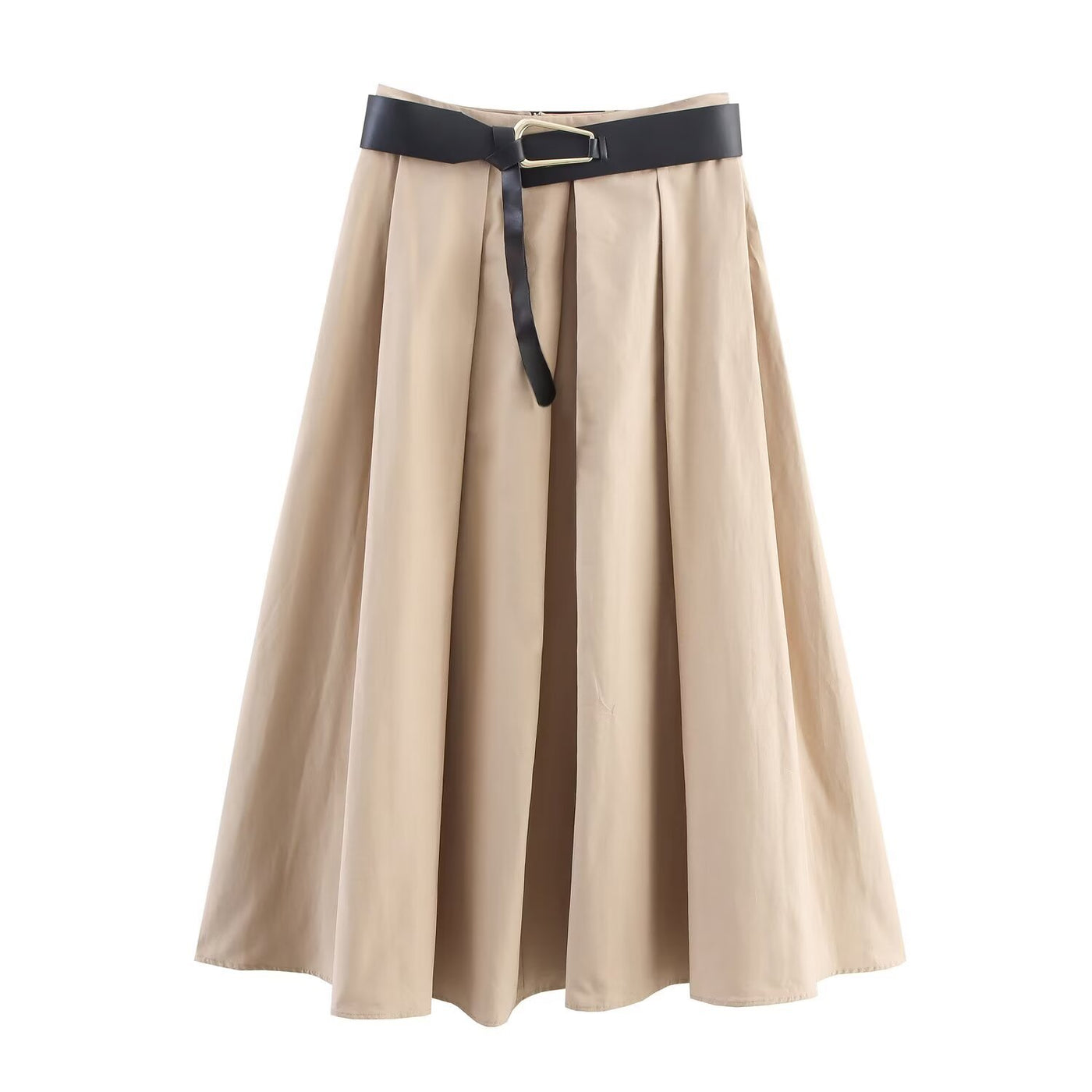 Tabitha | High-Waist Pleated Linen Midi Skirt