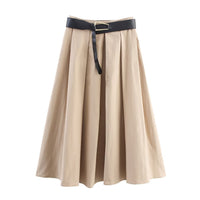 Tabitha | High-Waist Pleated Linen Midi Skirt