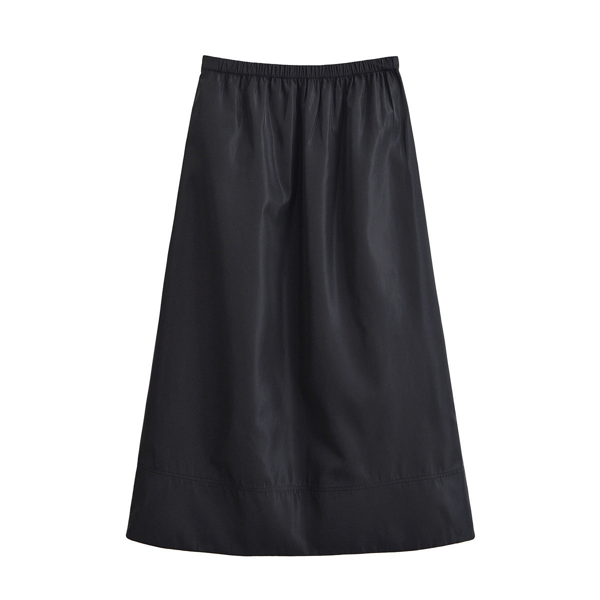 Isla | Satin Elasticated Waist A-Line Midi Skirt
