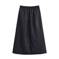 Isla | Satin Elasticated Waist A-Line Midi Skirt