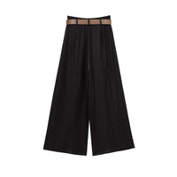 Aimee | High-Waist Front-Pleat Flowing Wide-Leg Satin Trousers